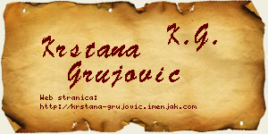 Krstana Grujović vizit kartica